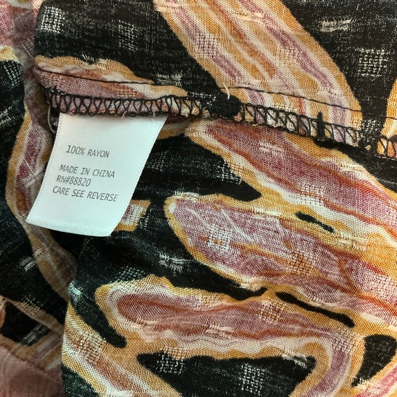 Christian Siriano Black and Orange Floral Blouse Size Large - Picture 8 of 12